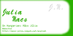 julia macs business card